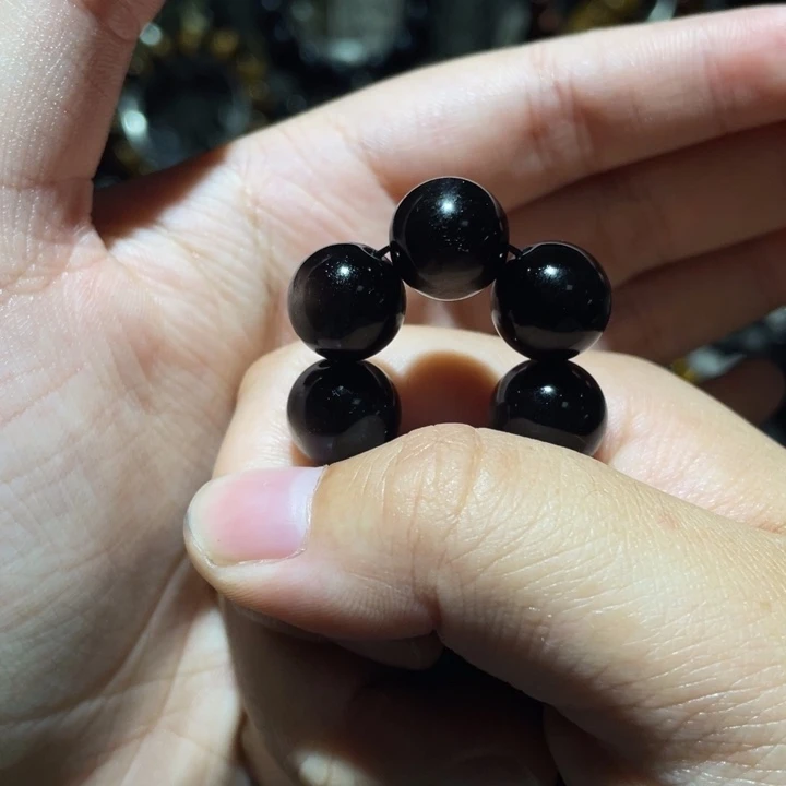 黑曜岩未镶嵌手链可***L