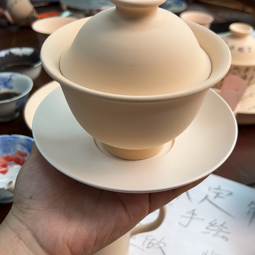 S****e三才盖碗景德镇手工手绘