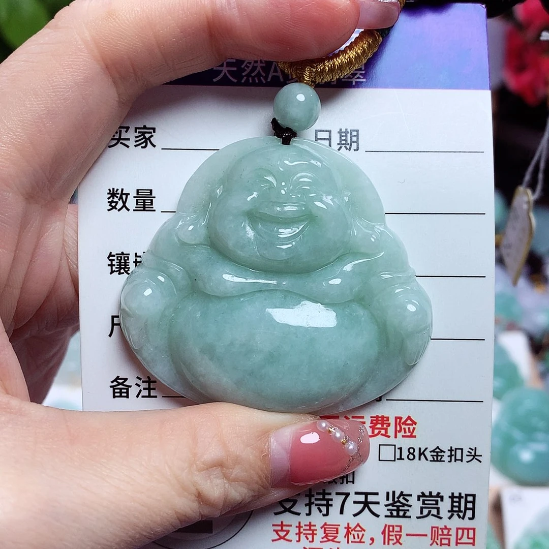翡翠未镶嵌颈饰佛公02