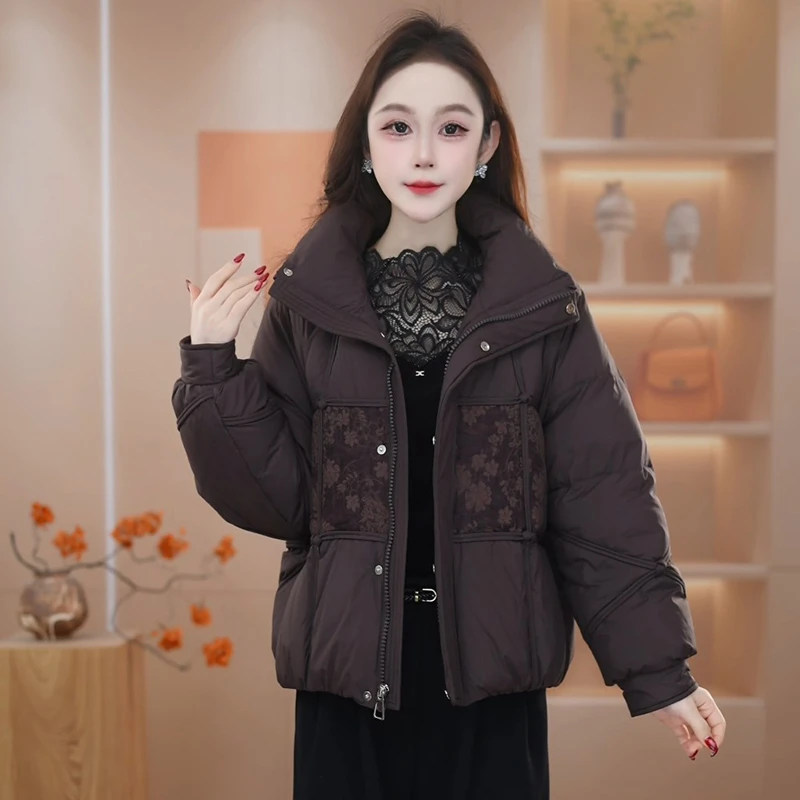 妍2025年冬季新款时尚气质轻奢洋气百搭保暖加厚短款羽绒服#M-3XL