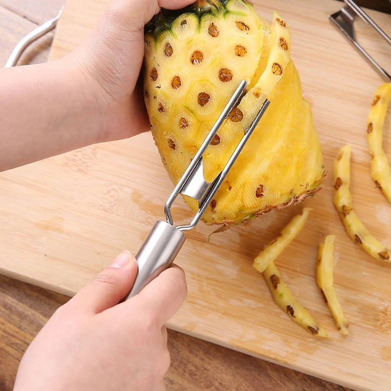 削菠萝专用神器304不锈钢菠萝挖眼夹铲子家用切凤梨推刀去皮工具