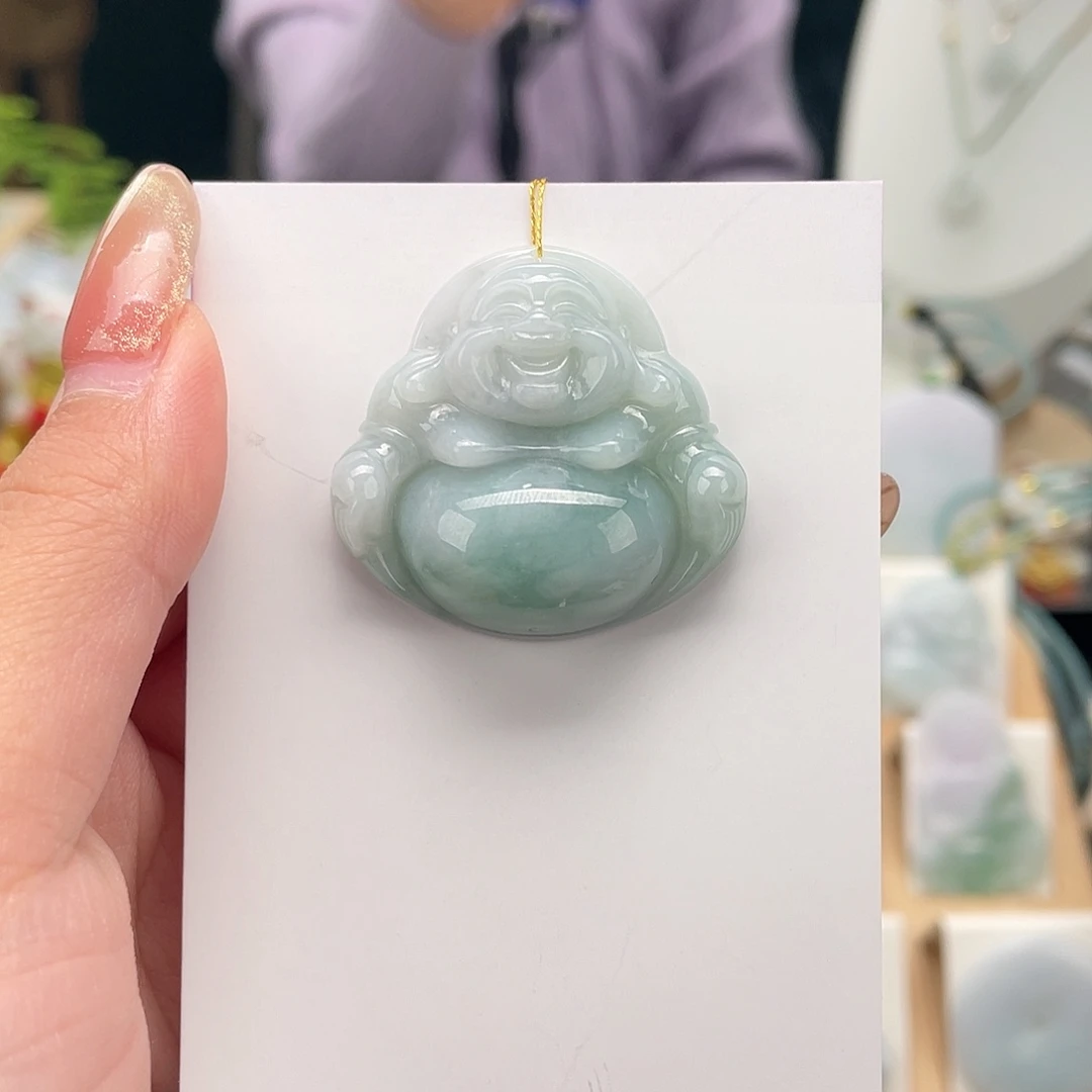 翡翠未镶嵌颈饰佛公