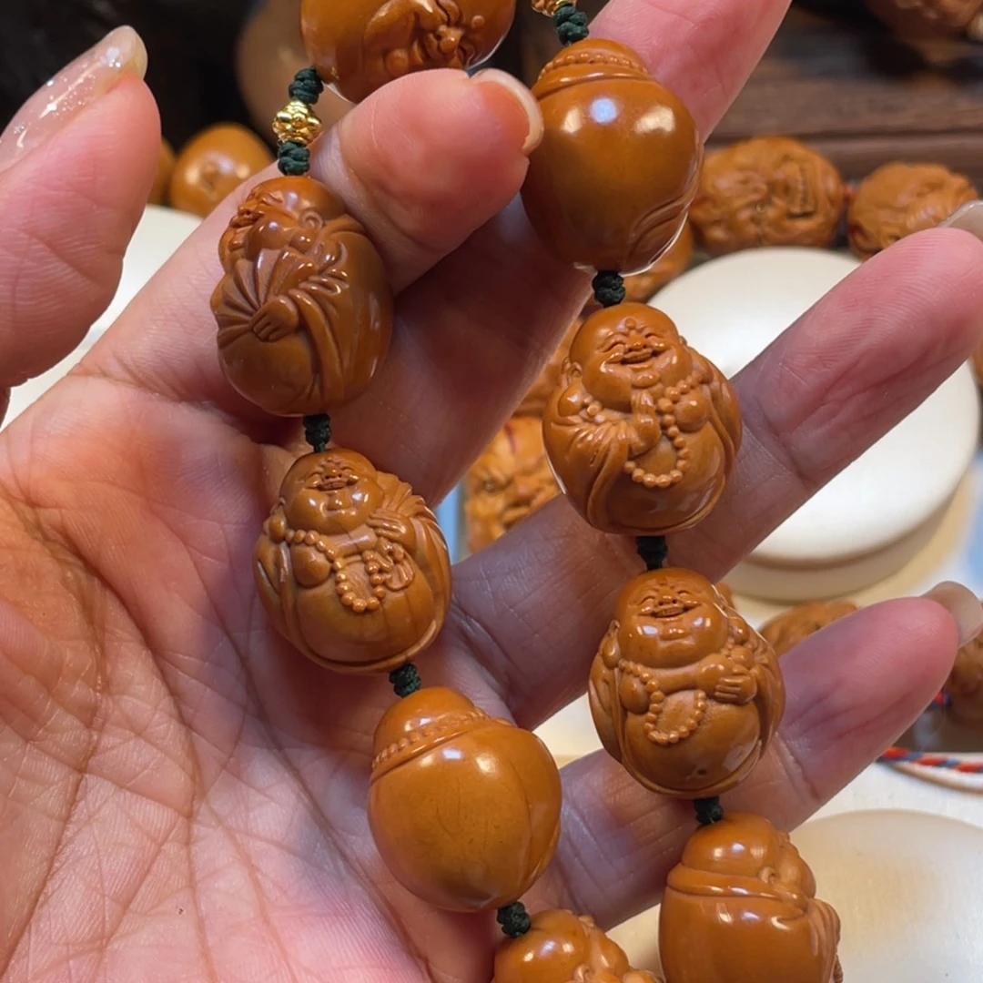 光背小弥勒橄榄核手串