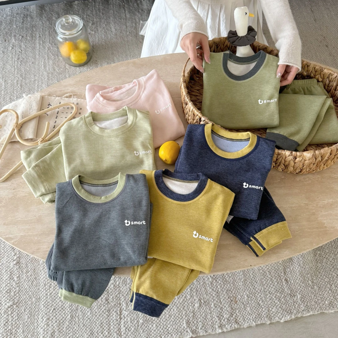 【10A抗菌】无骨羊毛蚕丝套装男女宝宝套装秋季家居服套装slm