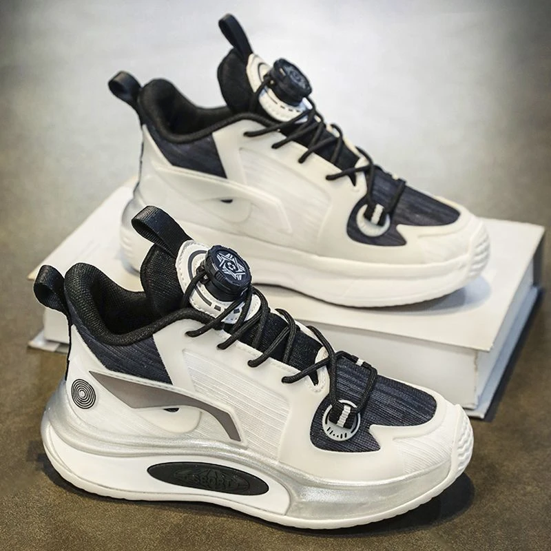 男童鞋子2024秋季新款儿童网面透气跑步篮球鞋中大童旋转扣运动鞋