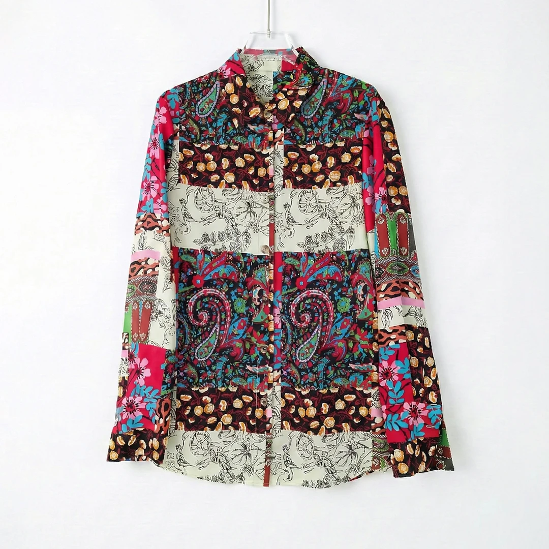 100%桑蚕丝女士重磅长袖衬衫73081646