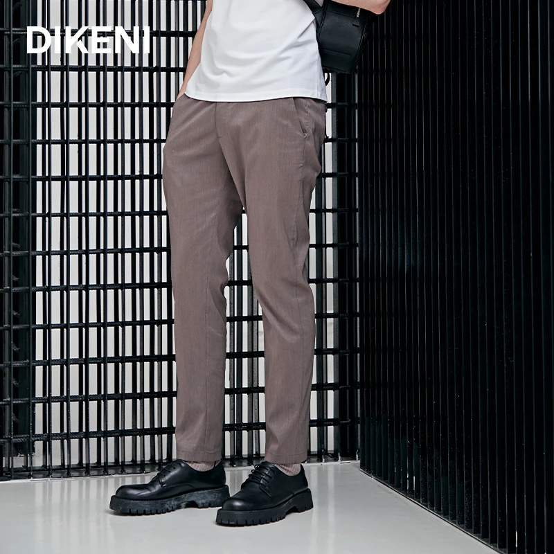 迪柯尼高端轻奢男装易打理凉感快干直筒休闲裤夏季男裤12461H395