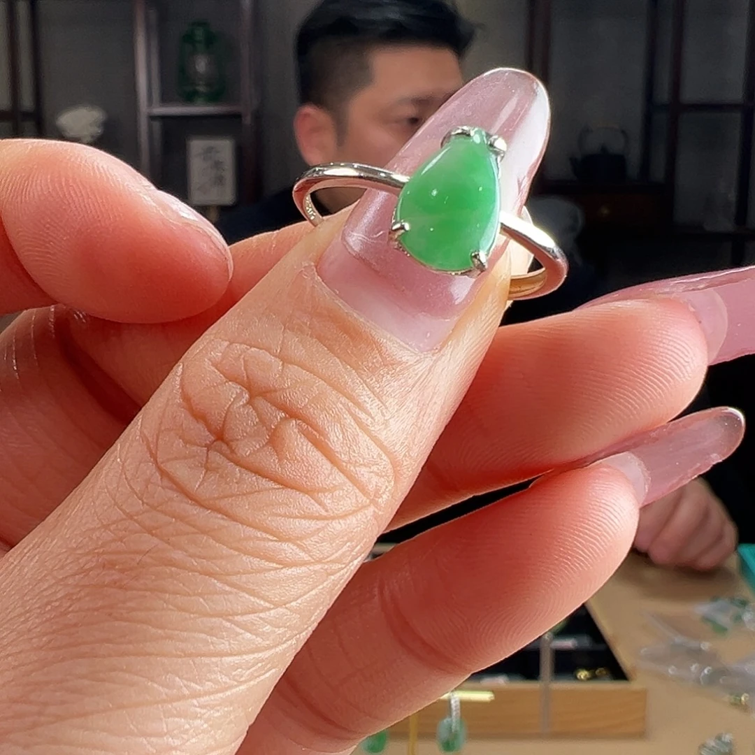 翡翠银S925镶嵌戒指戒指44