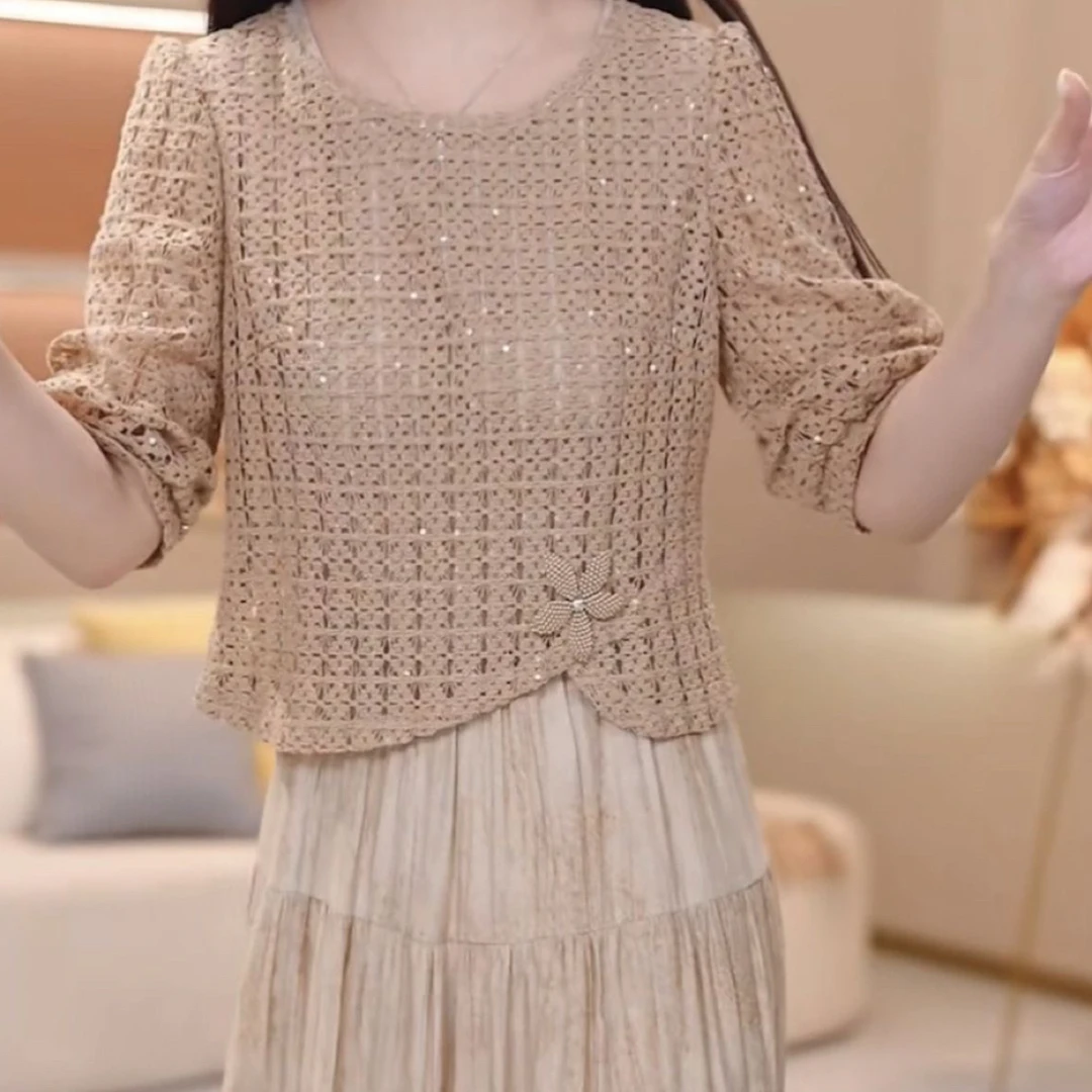 高级针织软精纺时尚气质减龄俩件套2025秋季新款上衣裙子修身套装