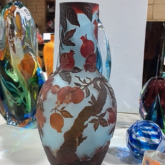 琉璃鹰*花瓶高37厘米口径6厘米