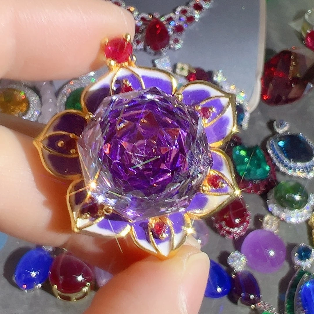 花岗石钨合金红色蓝色吊坠