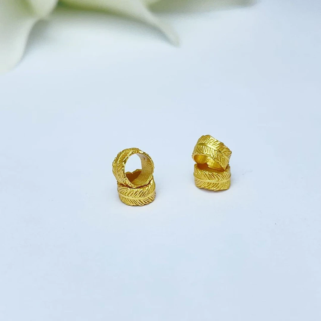 【萌宝饰品】B806金色羽毛扣隔环隔圈DIY约外圈5.8mm内圈4.8mm 百搭