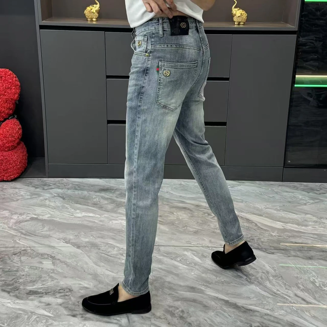 70963-男士时尚修身弹力小脚牛仔裤小脚裤裤子欧货牛仔裤