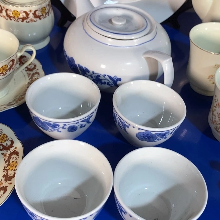 瓷片陶瓷品十厂青花茶具