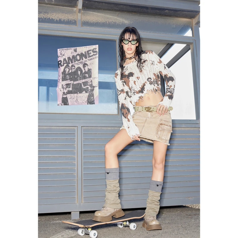 PHORM春夏新款美式潮流辣妹风显瘦时尚牛仔半身裙短裙女O04923436