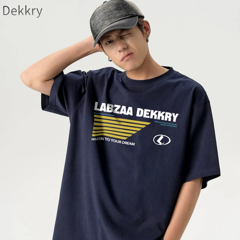 Dekkry印花情侣短袖T恤南部嘻哈短袖学生国潮夏季男士半袖情侣装