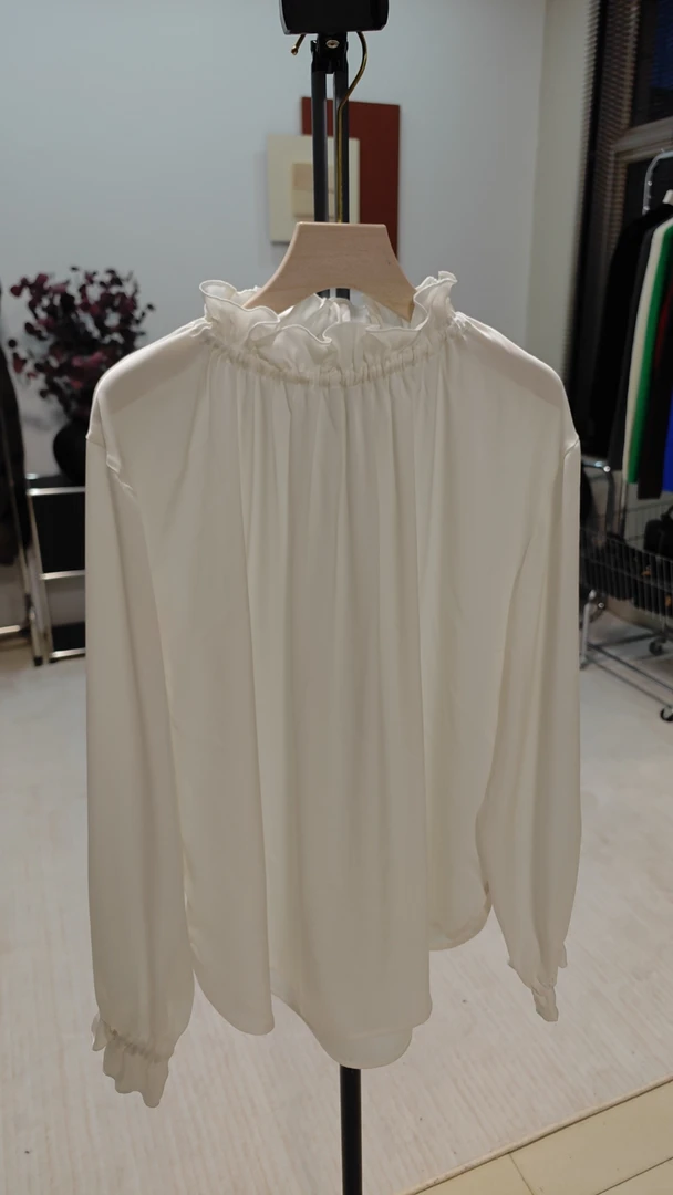 微胖大码桑蚕丝花苞衬衣