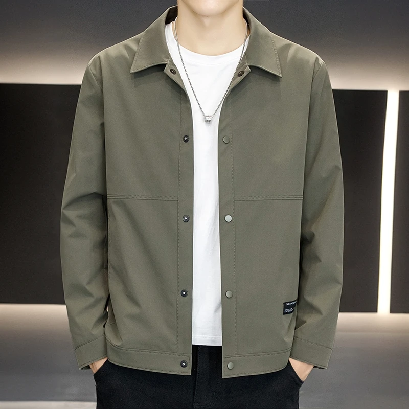 顿奇摩费涅春秋季新款翻领行政夹克男士商务休闲百搭高级感中外套
