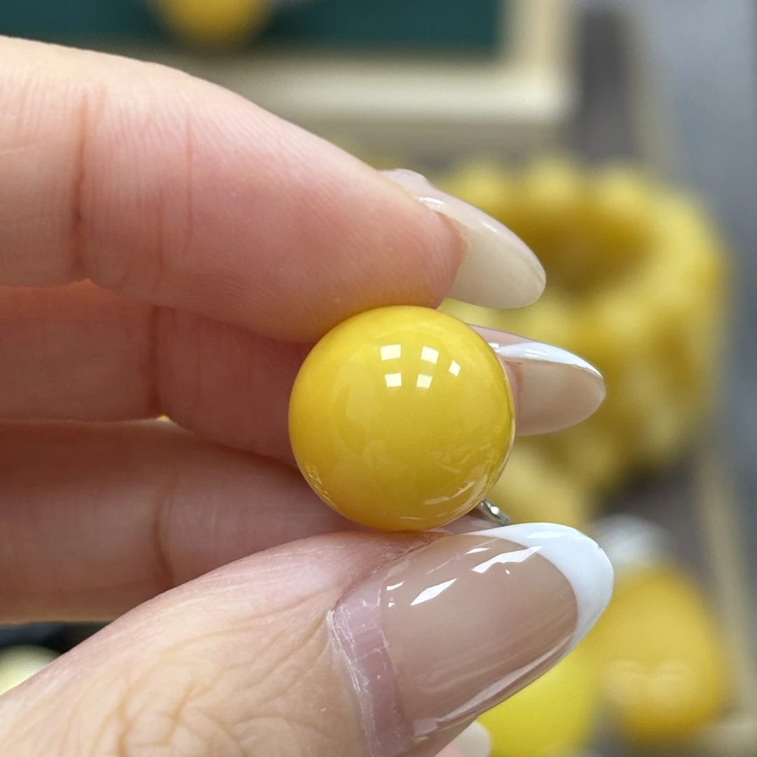 13.0mm 小妖珠宝天然原矿琥珀蜜蜡