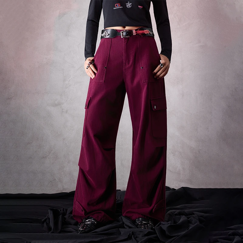 TUOGU/拓谷大码运动直筒休闲红色宽松秋冬Q52218