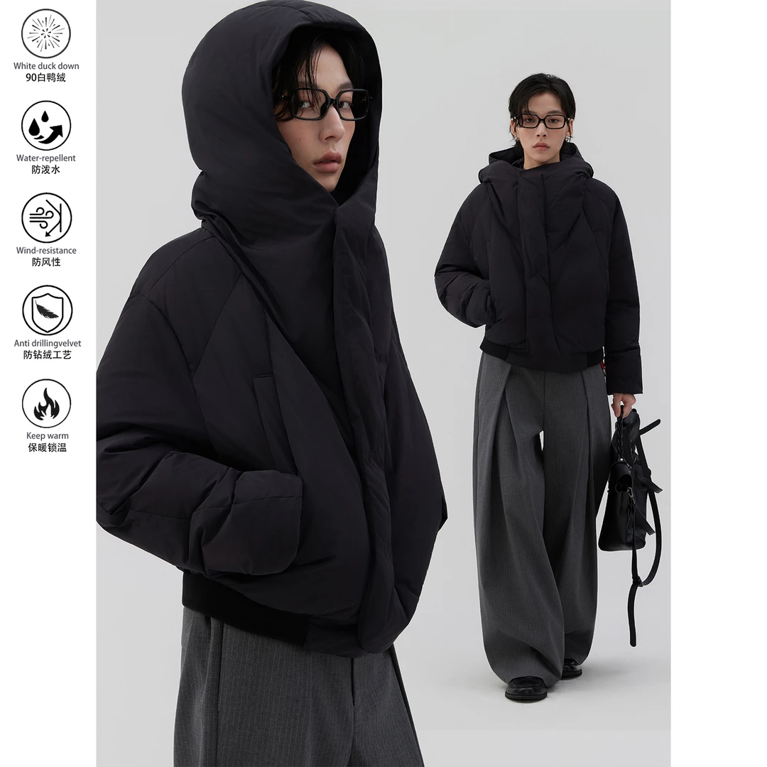 SAMEUOO散养文化「空顶」防泼水短宽肌理感90白鸭绒羽绒服