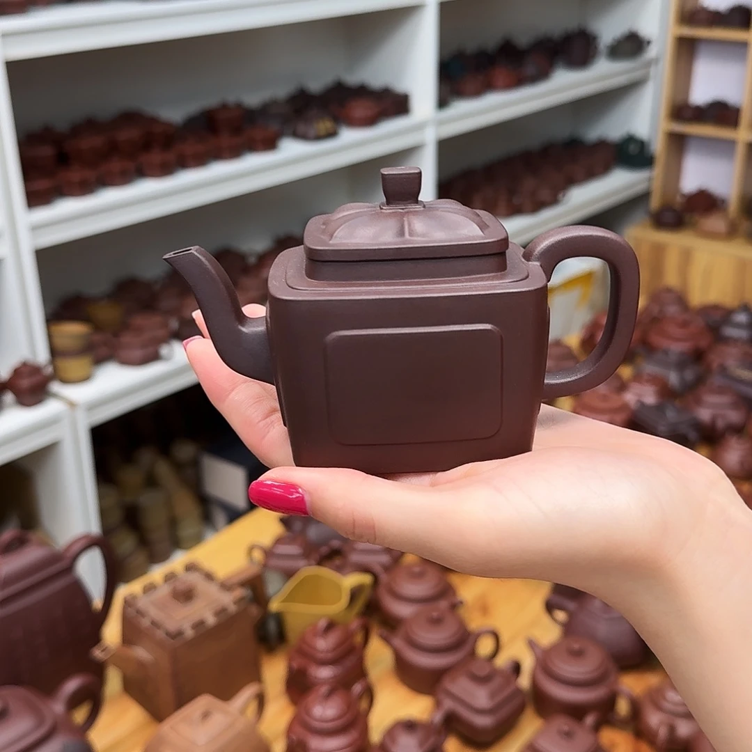 茶壶紫砂紫砂壶四方菱花230cc