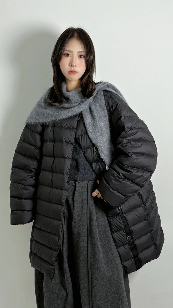 【金芳朵】新款廓型排骨羽绒服#25100066