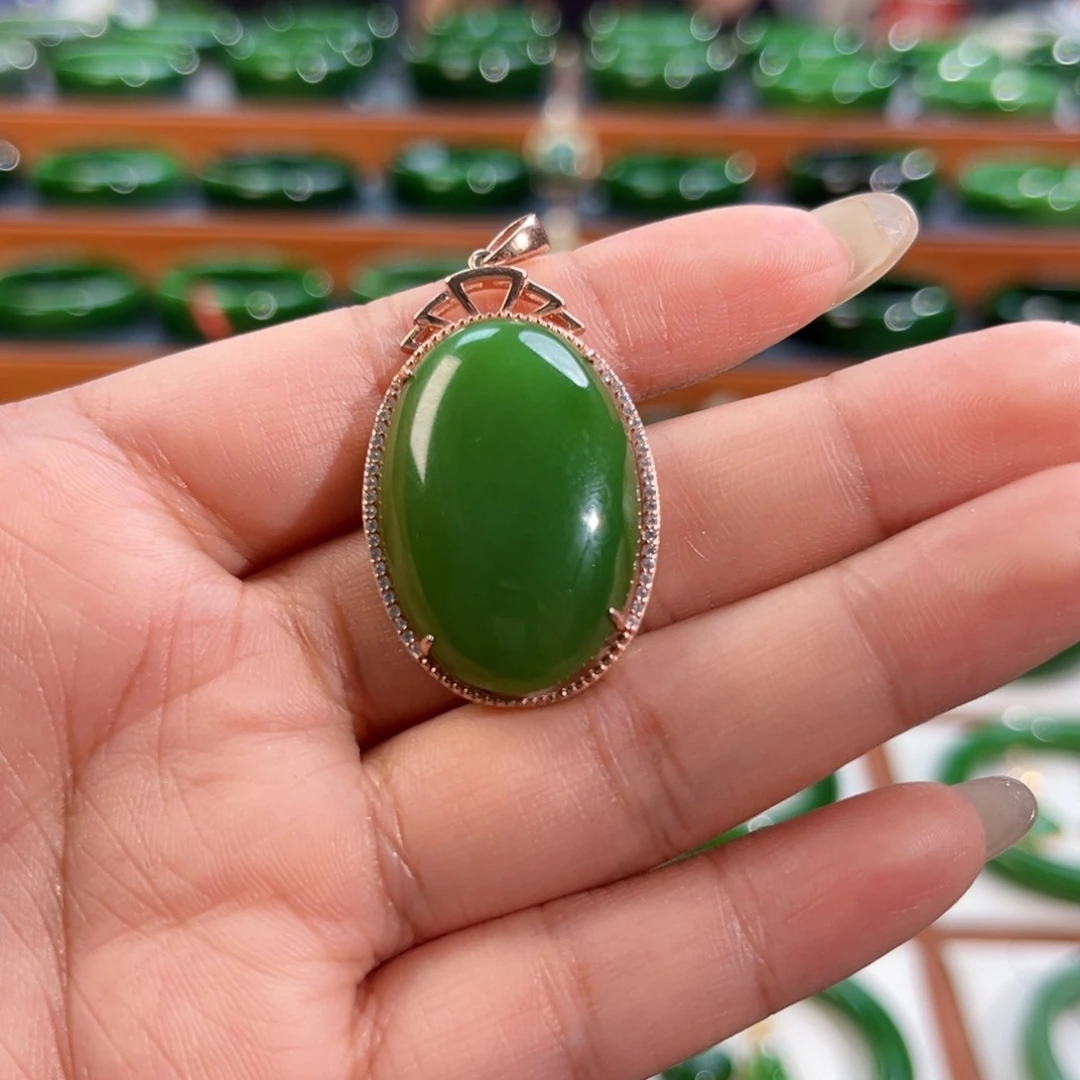 颈饰银S925镶嵌和田玉