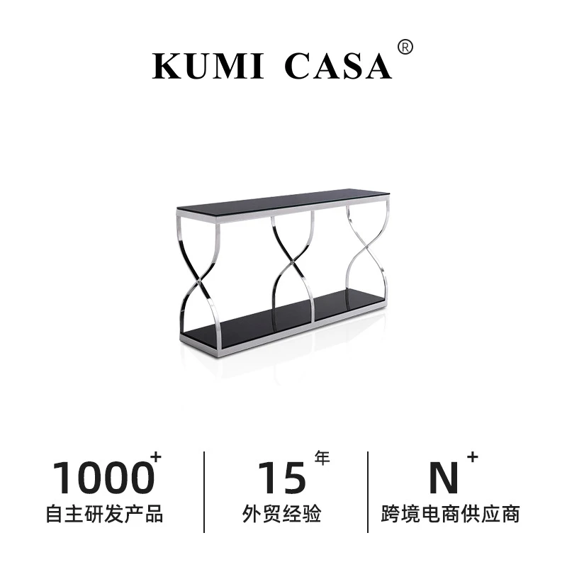 包豪斯轻奢极简玄关柜现代简约客厅过道玄关台岩板入户端景台定制