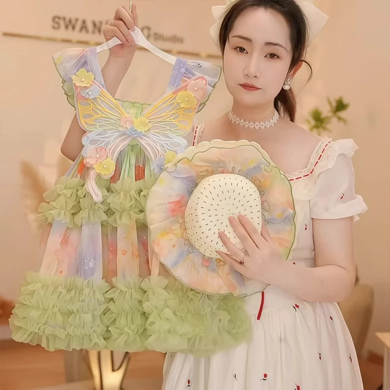 女童碎花连衣裙新款夏季2025儿童公主裙洋气时髦女孩吊带礼服裙子
