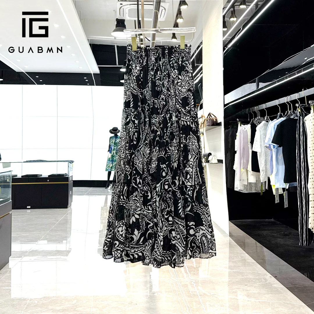 GUABMN2025夏季新款彼岸花法式赫本风高级感半身裙夏日穿搭5161