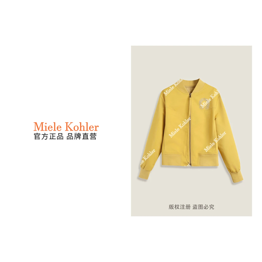 春季新款简约百搭半圆领时尚夹克外套MKKQ87294【澳门小源同款】