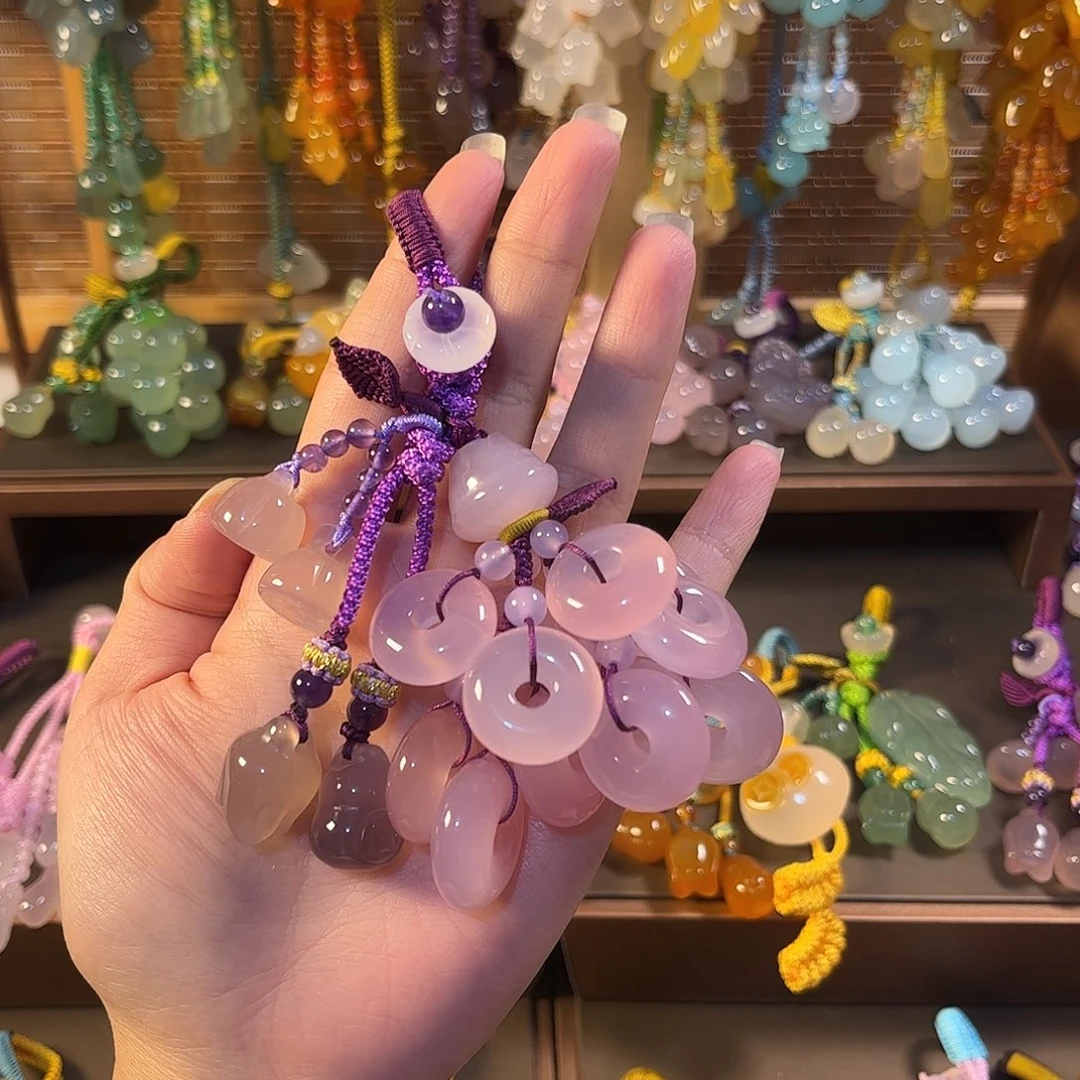 独***忆玛瑙/玉髓未镶嵌车挂福利款钥匙扣