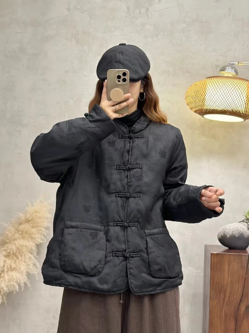 民族风显瘦棉衣短款文艺古典气质百搭中式复古外套棉服28100