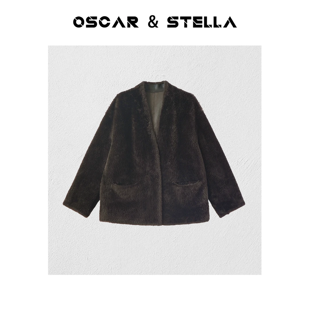 OSCAR&STELL【鉴赏家】时尚休闲保暖拉贡皮毛一体秋冬外套369-6516