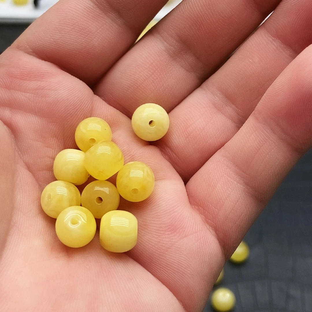 未镶嵌蜜蜡珠宝奇石9毫米老型微瑕随机一颗