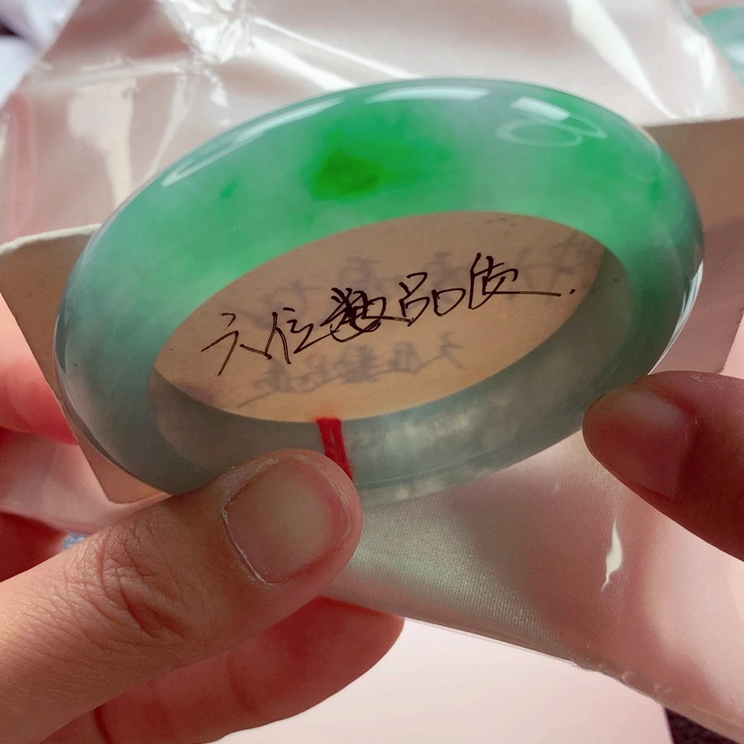 翡翠未镶嵌手镯师妹54.5新货色货王正阳绿（5号）