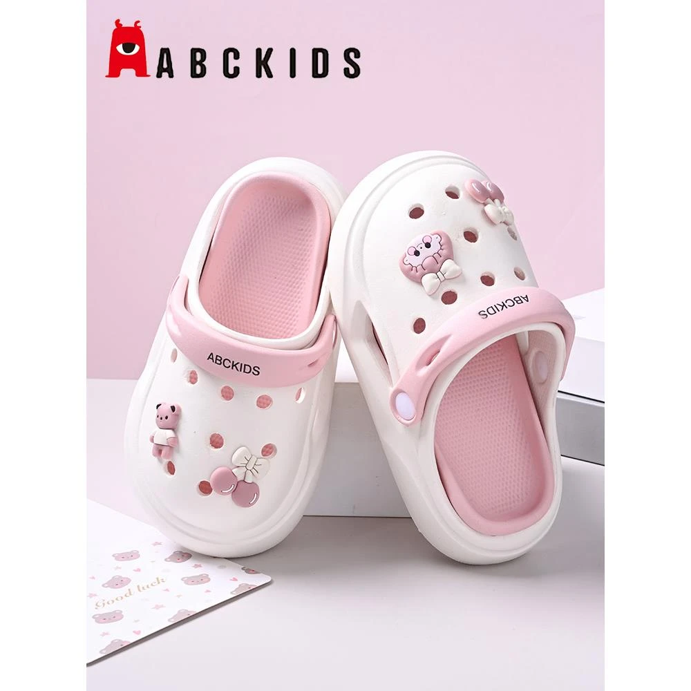 abckids儿童洞洞鞋女童夏季防滑外穿踩屎感新款可爱小孩凉拖凉鞋