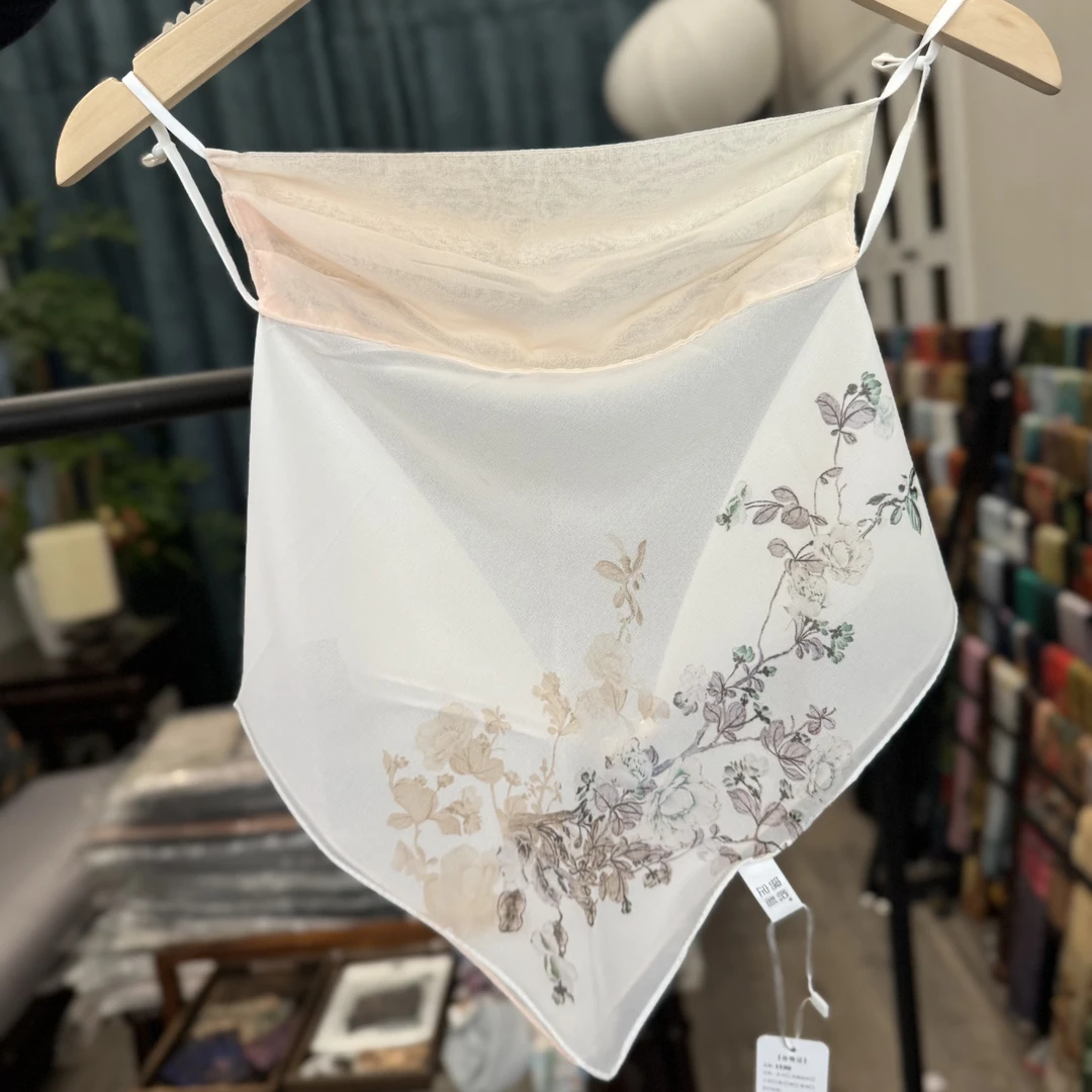【C59-99 梅芳】面纱薯莨纱高端定制国风提花百搭丝巾中国风