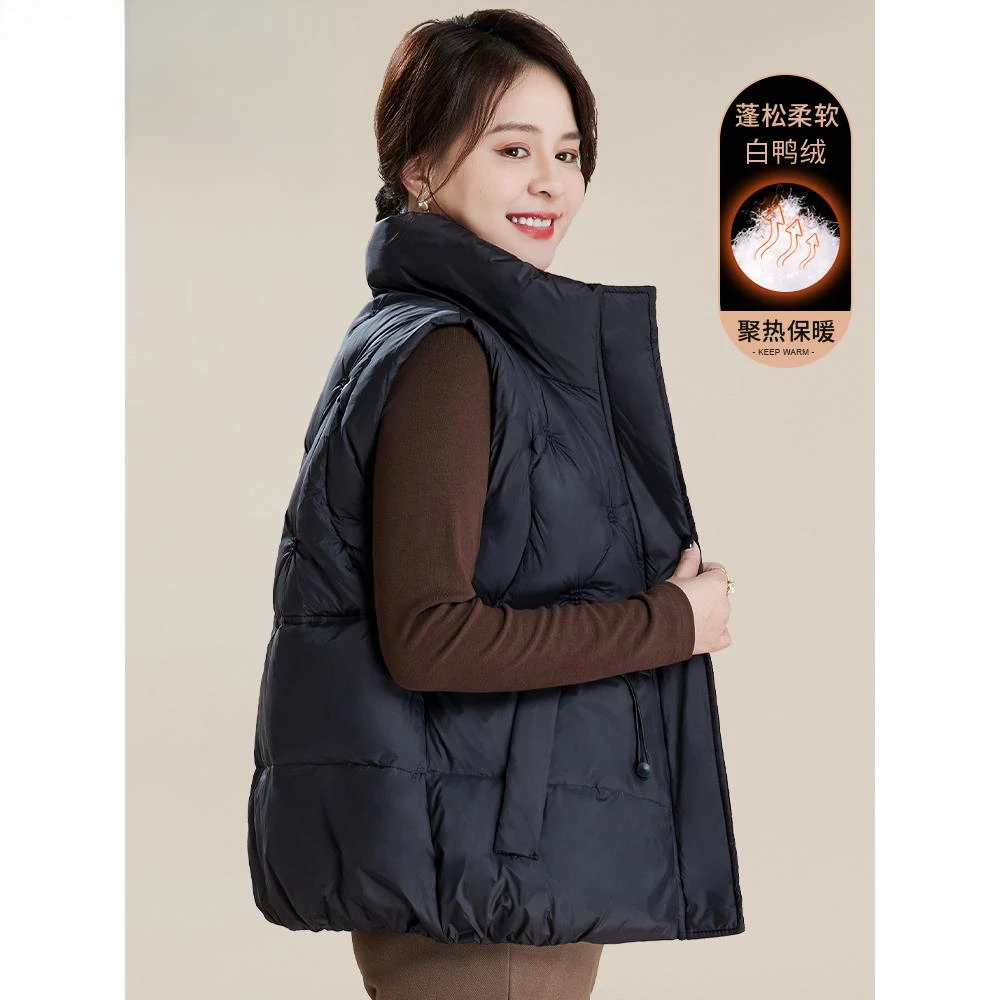 玛古芭妈妈羽绒服马甲秋冬外套新款中老年女装冬装洋气马夹外套女