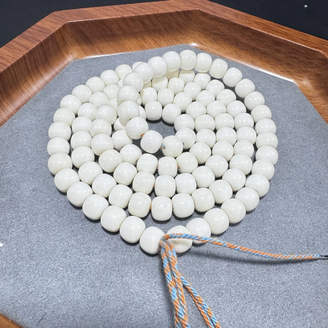 【天选毕业款】CC0031猛犸象牙108手串猛犸牙冰料圆珠8*7mm108珠