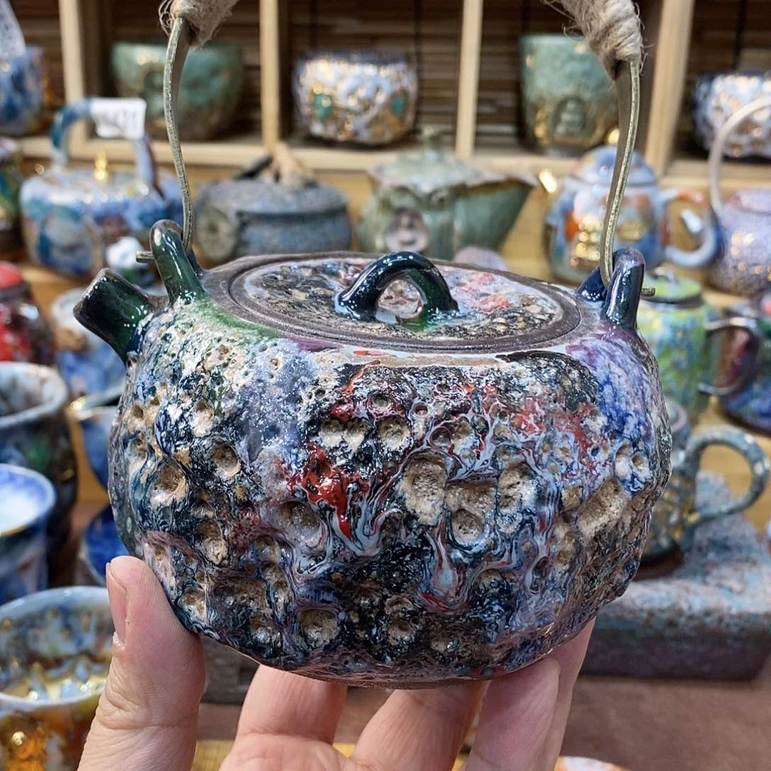 粗陶志野柴烧茶器
