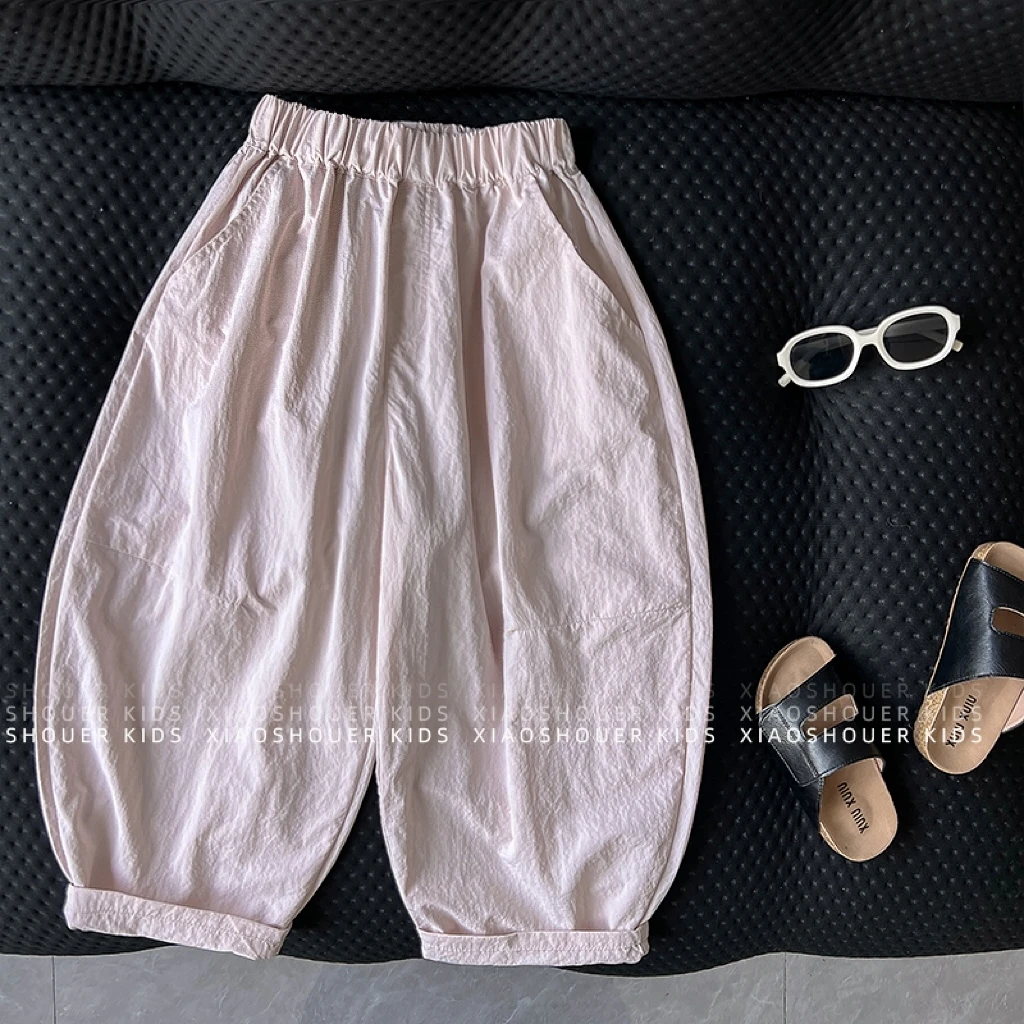 【现货】25夏季男女童薄款气球裤宽松九分裤HBB7612