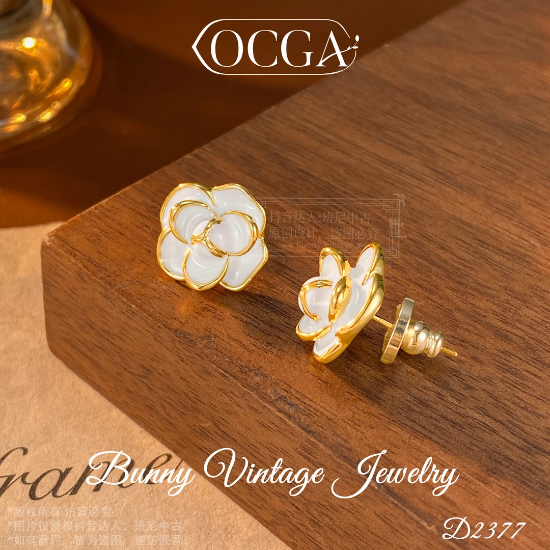 镀K金D2377 法★【含苞待放】冬OCGA 欧斯伽斯 限定 耳钉