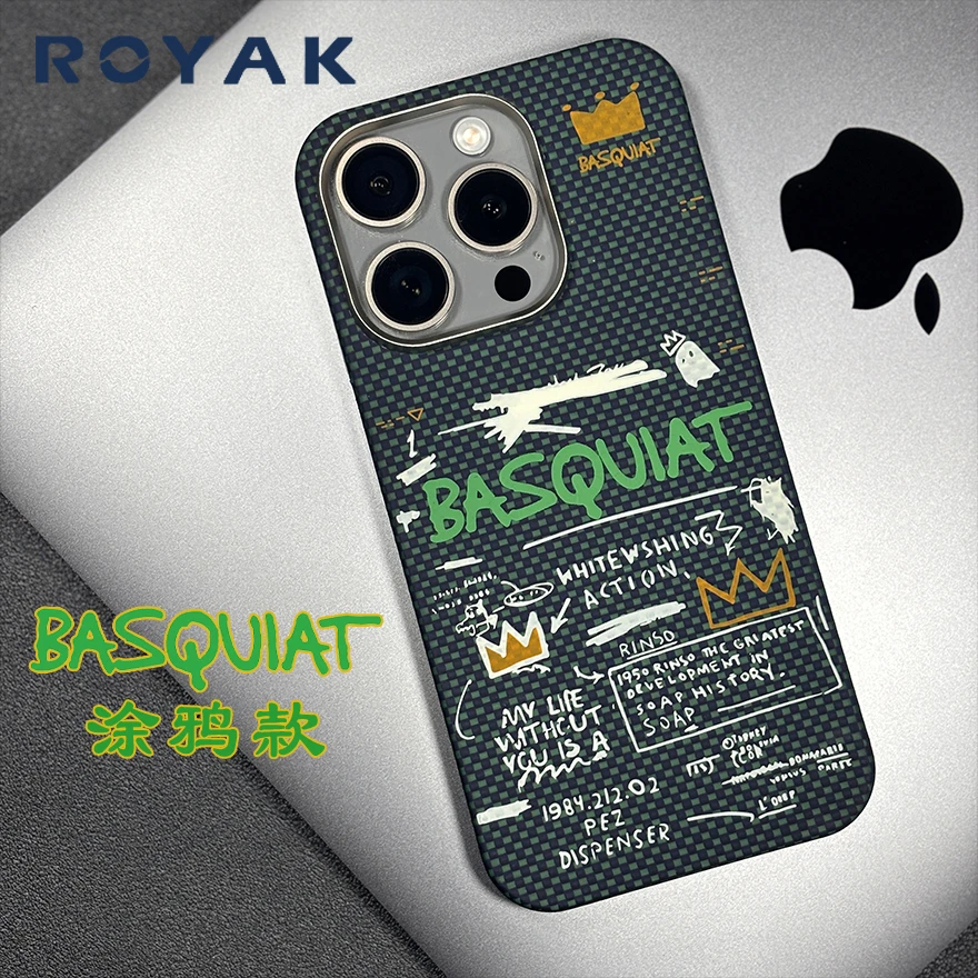 ROYAK潮牌涂鸦适用于苹果系列凯夫拉手机壳轻奢iPhone磁吸保护壳