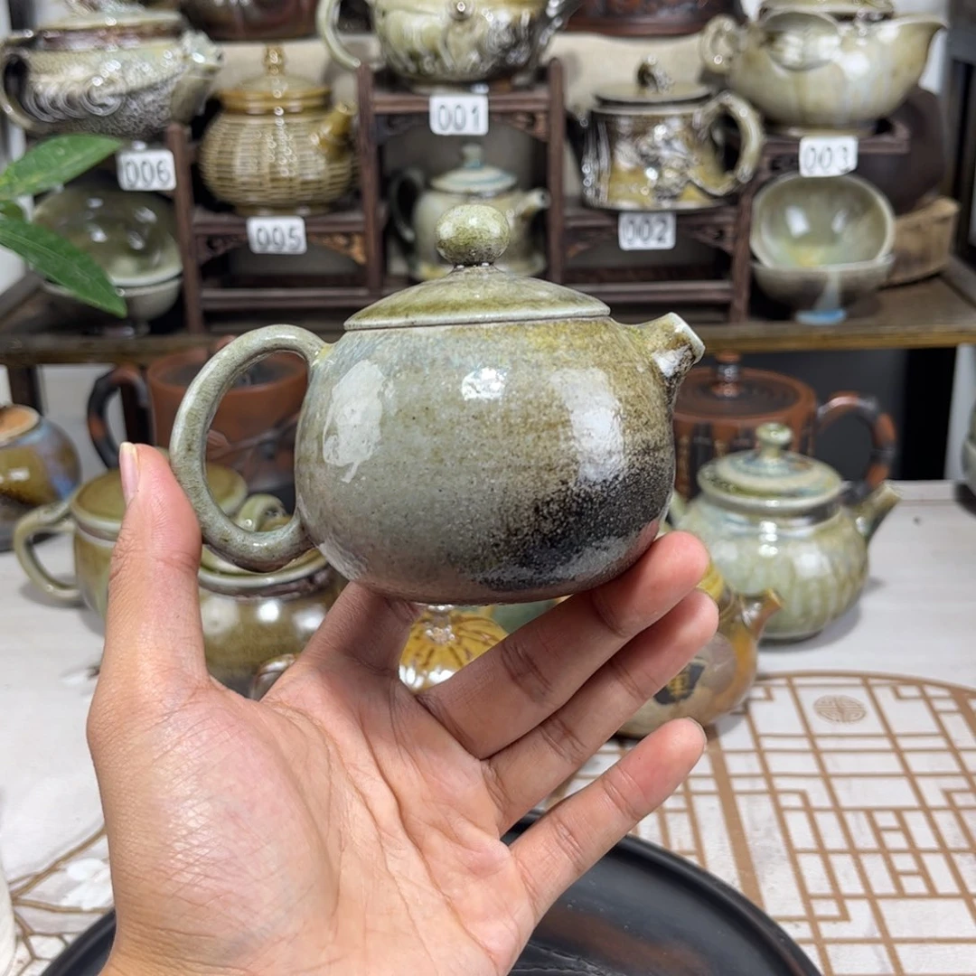 150cc白泥柴烧西施壶，古法传承裸坯柴烧