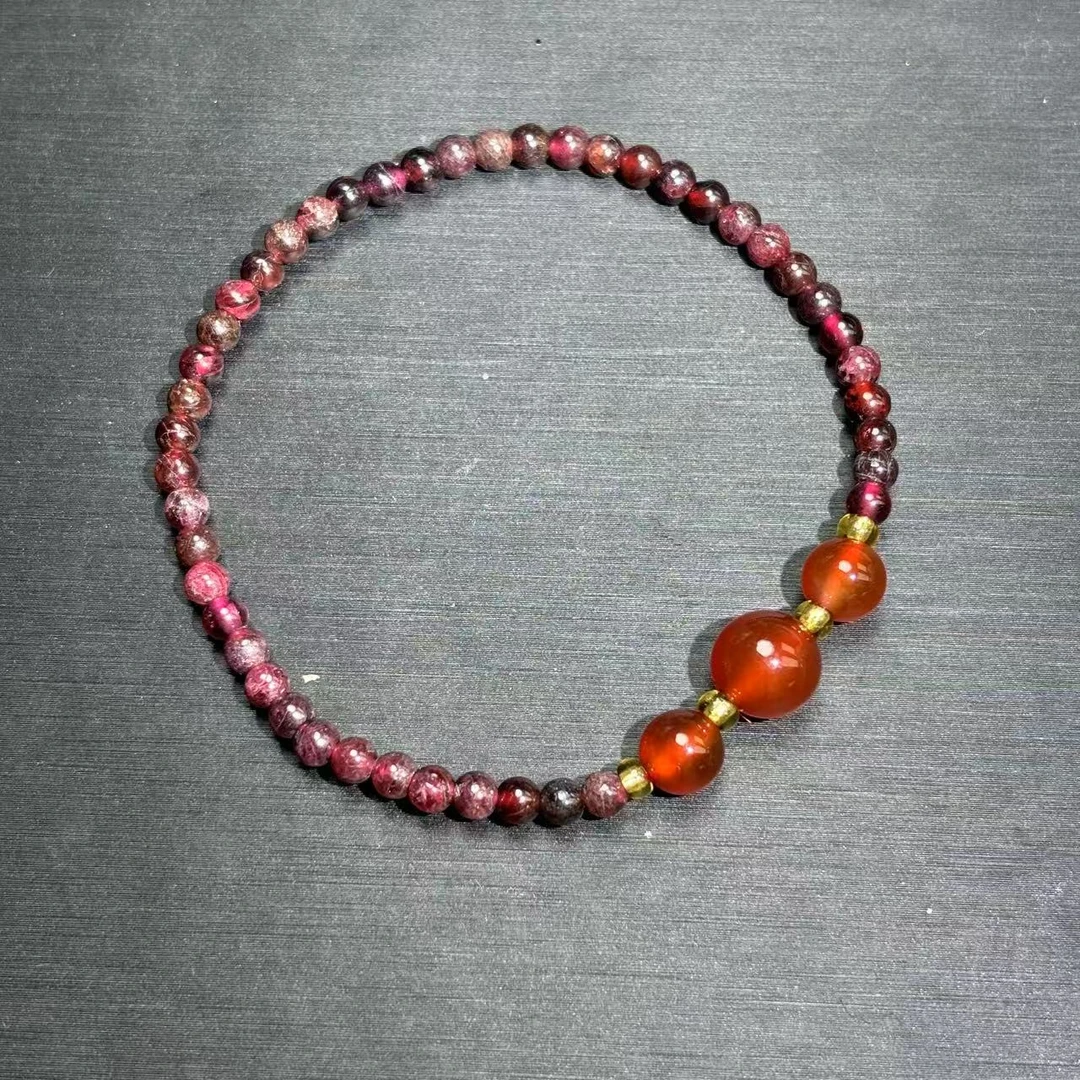 C3893【玉姐珠宝】酒红色石榴石手串-送礼佳品-