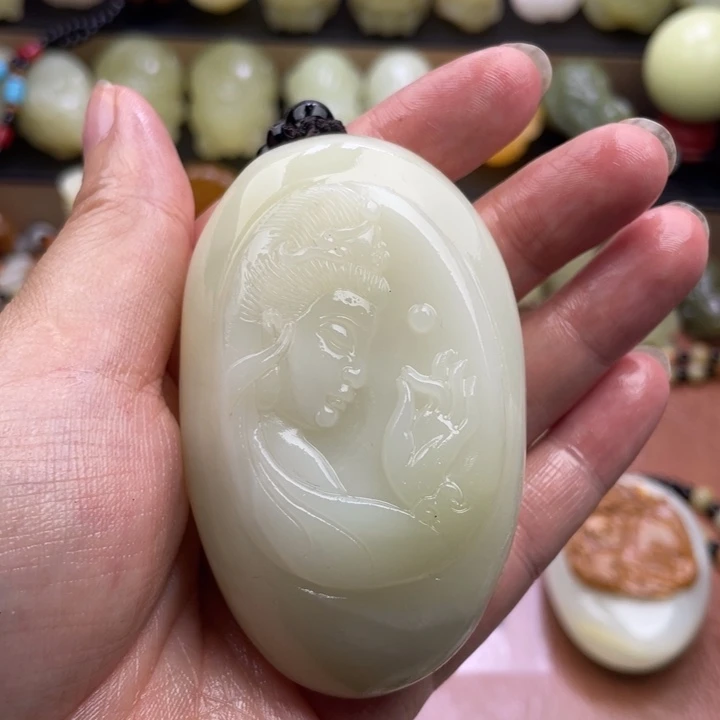 石材天然古青石手把件