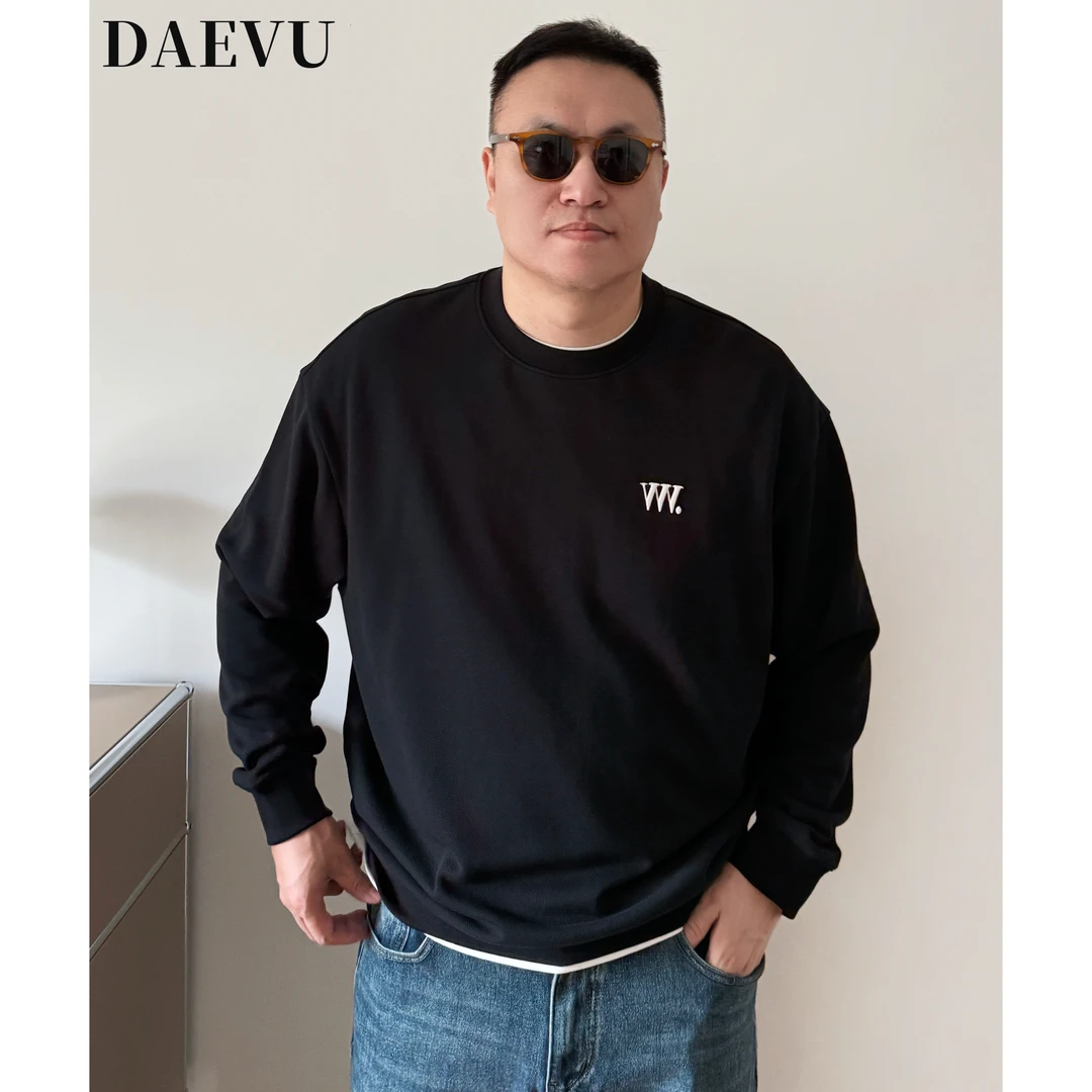 大依无忧春秋新款W简约大号潮胖子加肥加大码男款圆领长袖卫衣