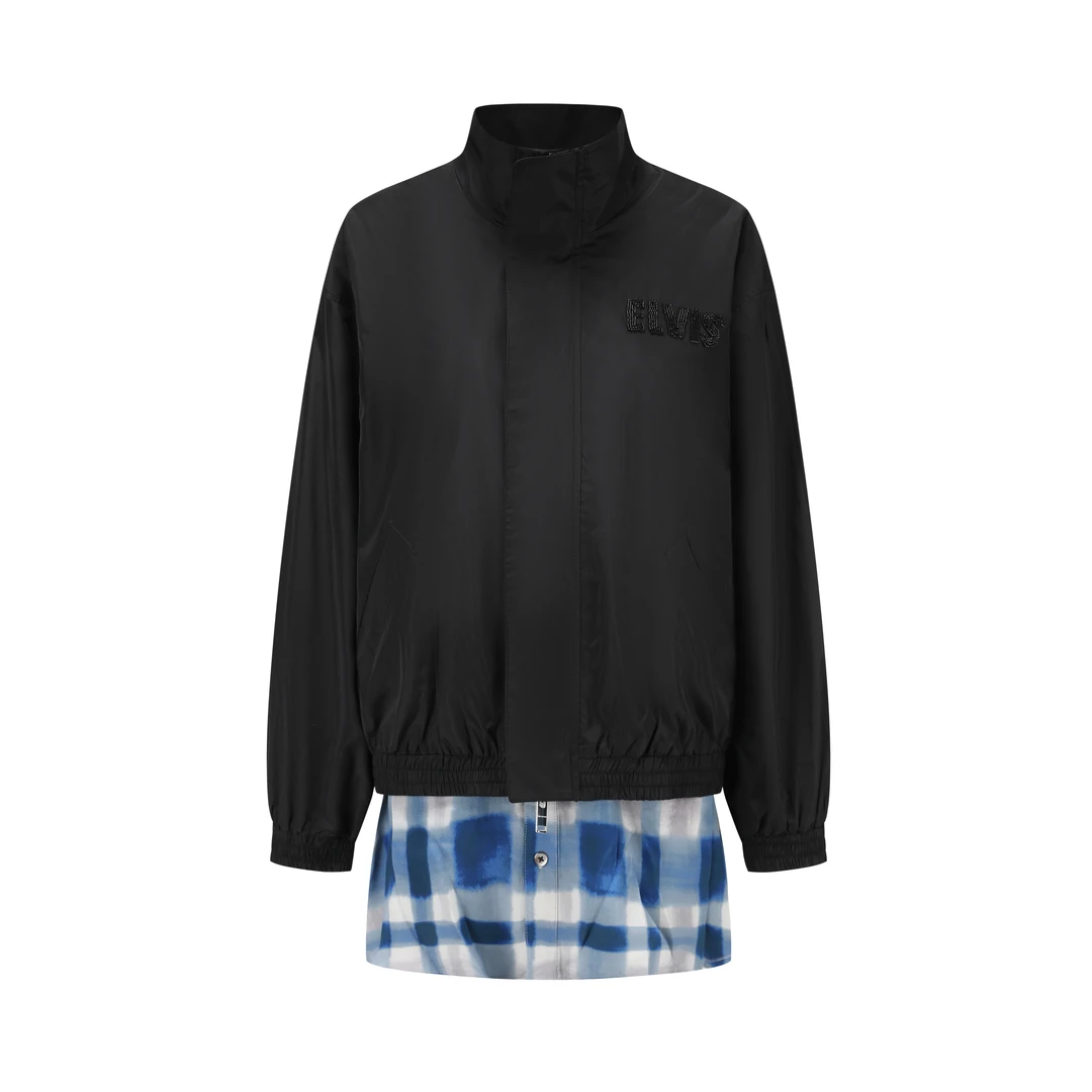 蒋云開運25春夏新品可拆卸衬衫底摆尼龙外套长袖